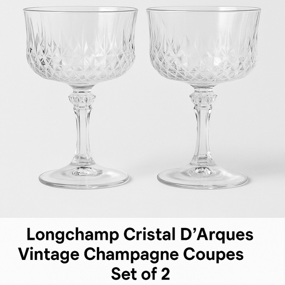 Cristal D’Arques Other - Vintage Champagne Coupes Set of 2